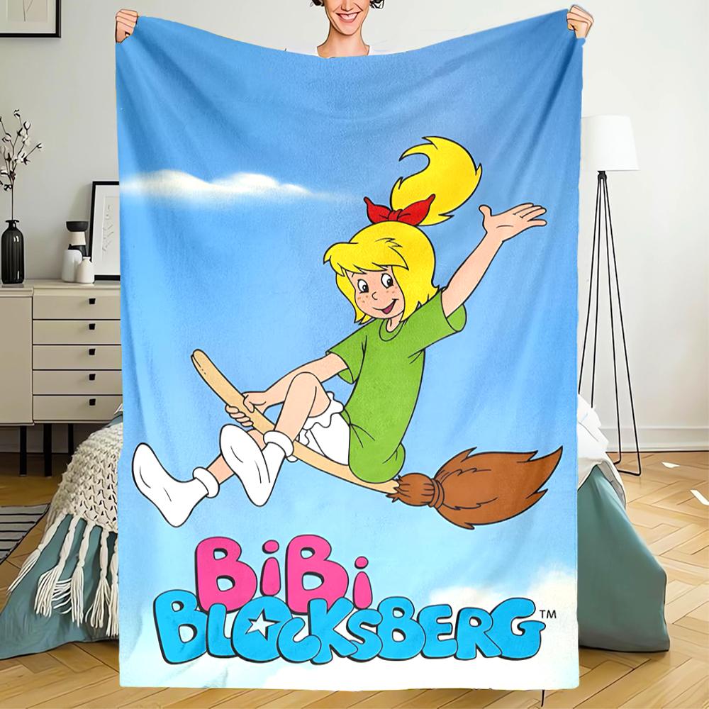 Bibi Blocksberg Theme Printed Blanket - Perfect for Couch, Bed, Travel & Outdoor Use | Machine Washable, Cozy & Durable.