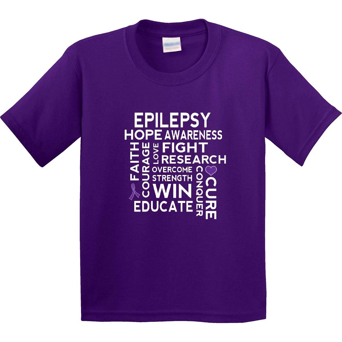 Inktastic Epilepsy Awareness Walk Shirt Youth kids boys T-Shirt Slogan Event Seizures Tee 100