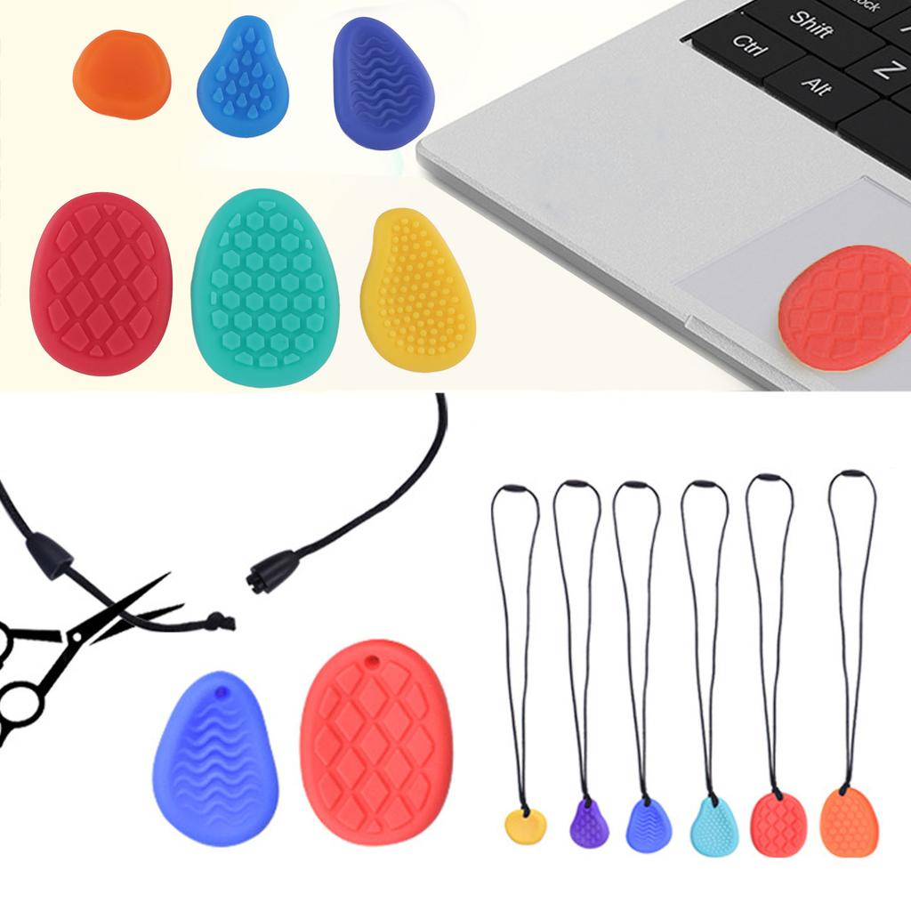 6 Pcs Textured Sensory Stones Silicone Different Patterns Soft Touch Sensory Stones for Boys Girls