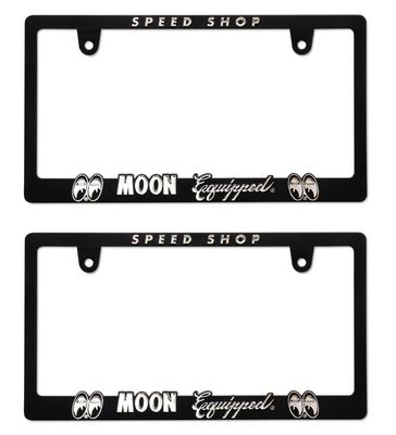 Set of 2: New Standard-Compliant MOON Equipped 3D Number Plate Frames In Chrome, SPEED SHOP, Moon Equipped MG062BKMQCH, Dress Up