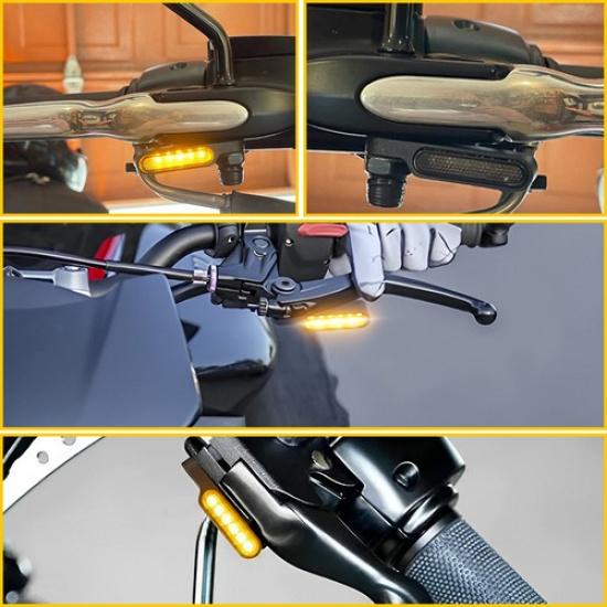 Motorcycle LED Turn Signals Amber Blinker Running Light For Yamaha Chopper EOA