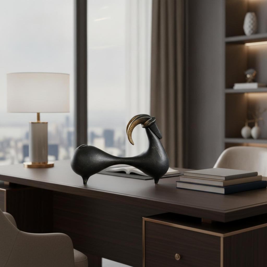 Goat Figurine Modern Sculpture Minimalist for Entryway, Art Collectors