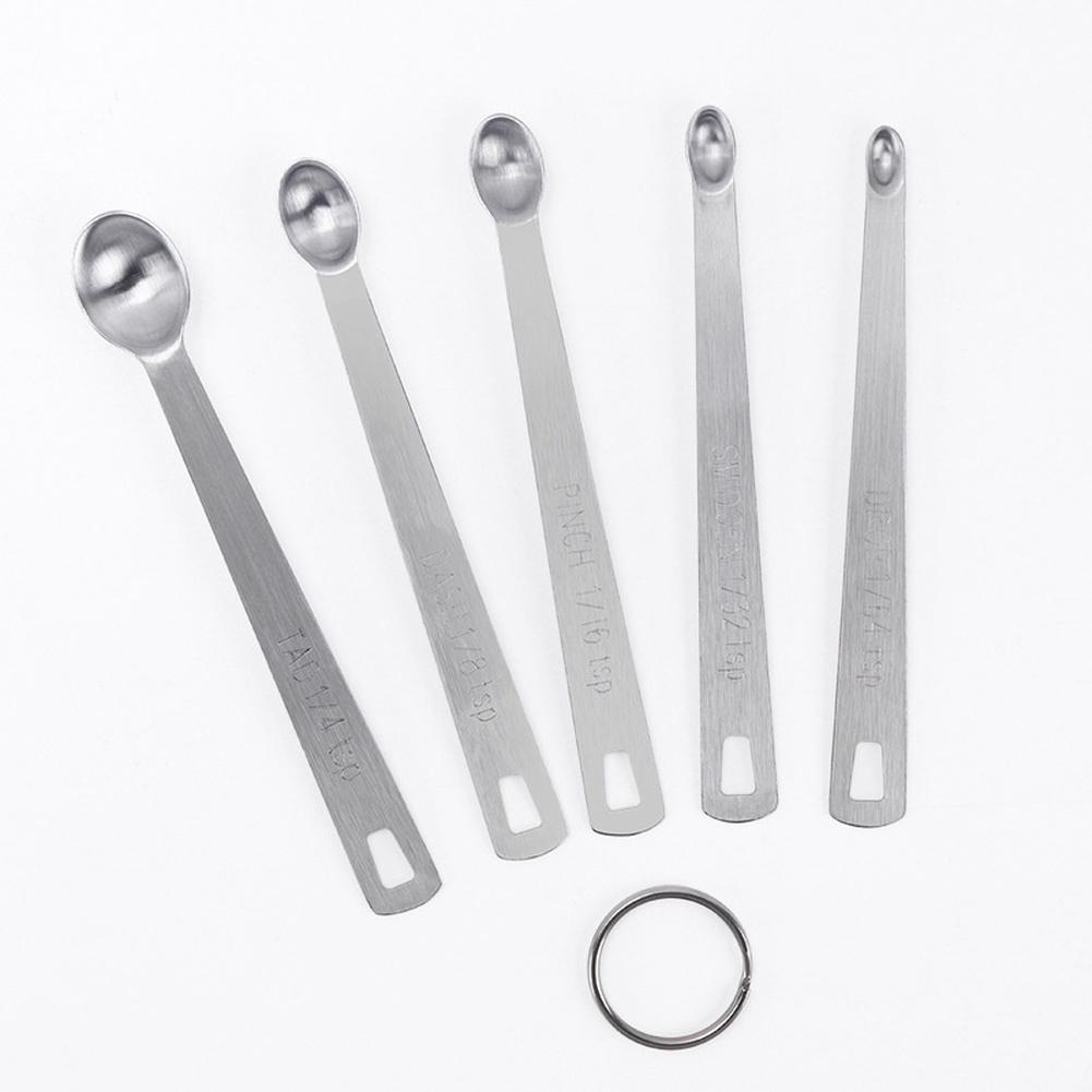 Juego de 5 Cucharas Medidoras de Acero Inoxidable con Identificación Clara TAD DASH PINCH SMIDGEN DROP para Uso en Cocina