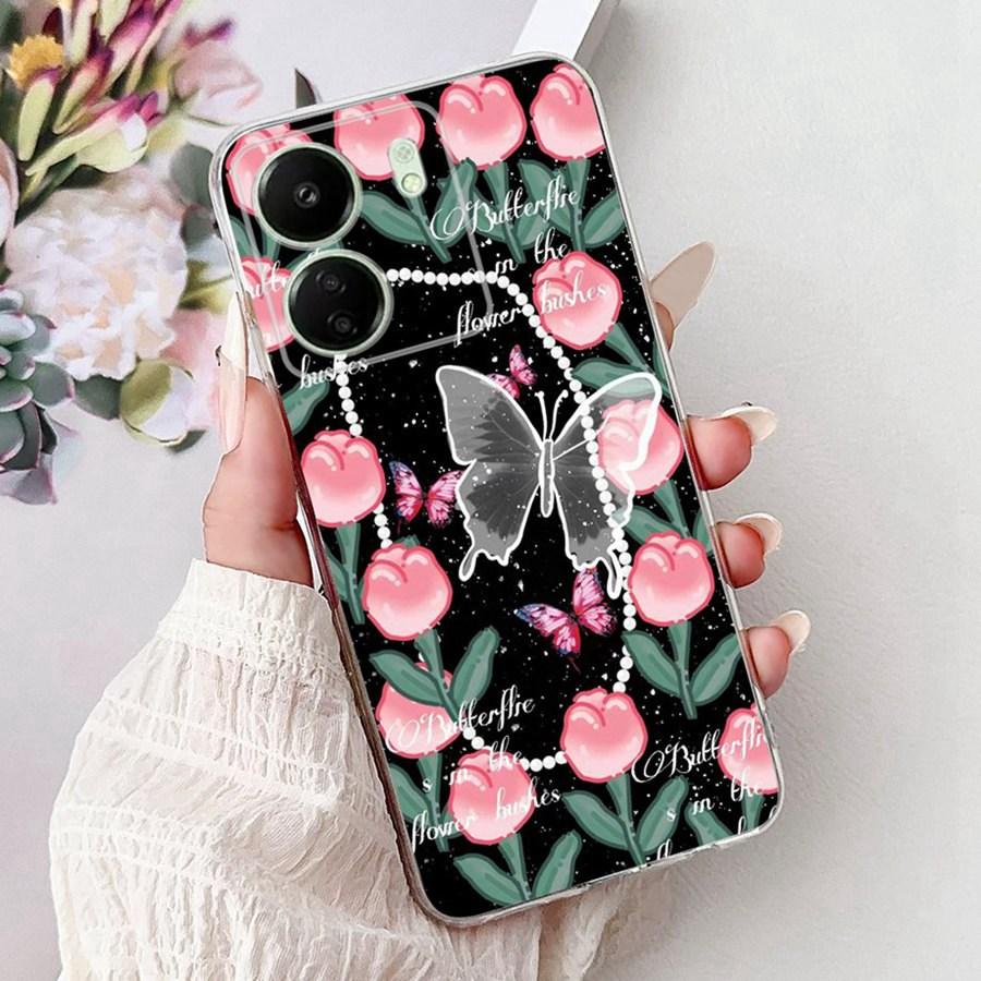 For Xiaomi Poco C65 C 55 C 65 PocoM6 Pro 4G Phone Cover Pretty Girl Cartoons Case Silicone Soft Transparent Bumper Shells 2025