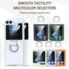 Solid Color Folding With Finger Ring Buckle Case For Samsung Z Flip 6 5 Zflip 5 Z Flip4 Z Flip 3 5G Shockproof Matte Clear Cover