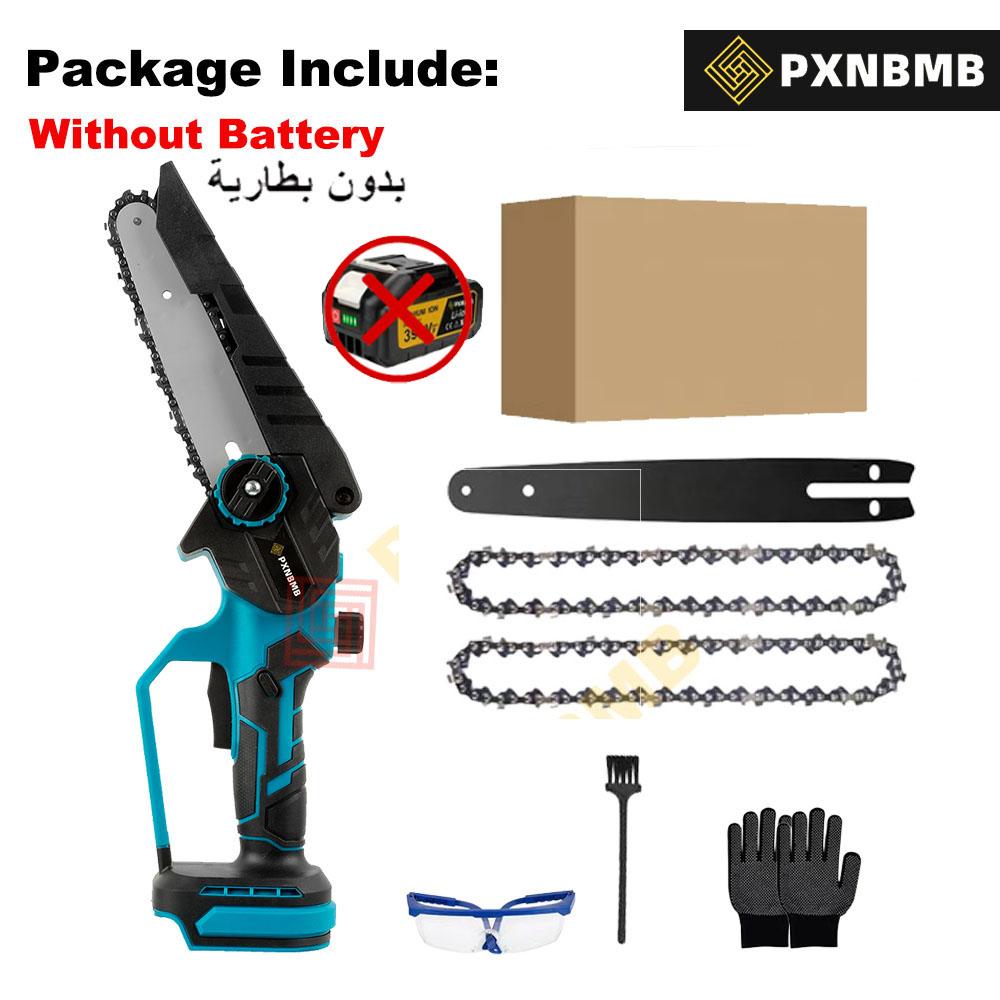 

8-дюймовая бесщеточная электрическая пила, аккумуляторная, с масляным бачком, ручная, садовая, для резки дерева, валки леса, цепная пила, электроинструмент для аккумулятора Makita 18 В, штифтовое крепление