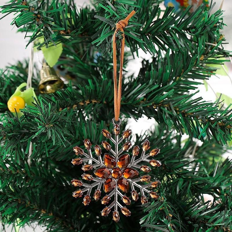 Best-selling Christmas Snowflake Zinc Alloy Ornaments Colorful Snowflake Pendants Christmas Trees  Small Commodities