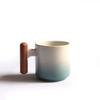 Handmade Ceramic Coffee Mug with Wooden Handle - Retro Tea Cup, Office Water Cup Filter Design, Unique Birthday Gift