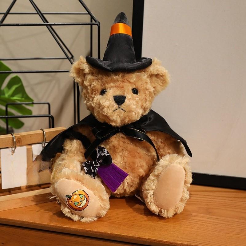Halloween Teddy Bear Plush Doll With Witch Costume For Festival Decorations And Gifting