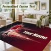Crystal Velvet Square Rug Custom NameCristiano Ronaldo Pattern Non Slip Home Floor Decor Rug