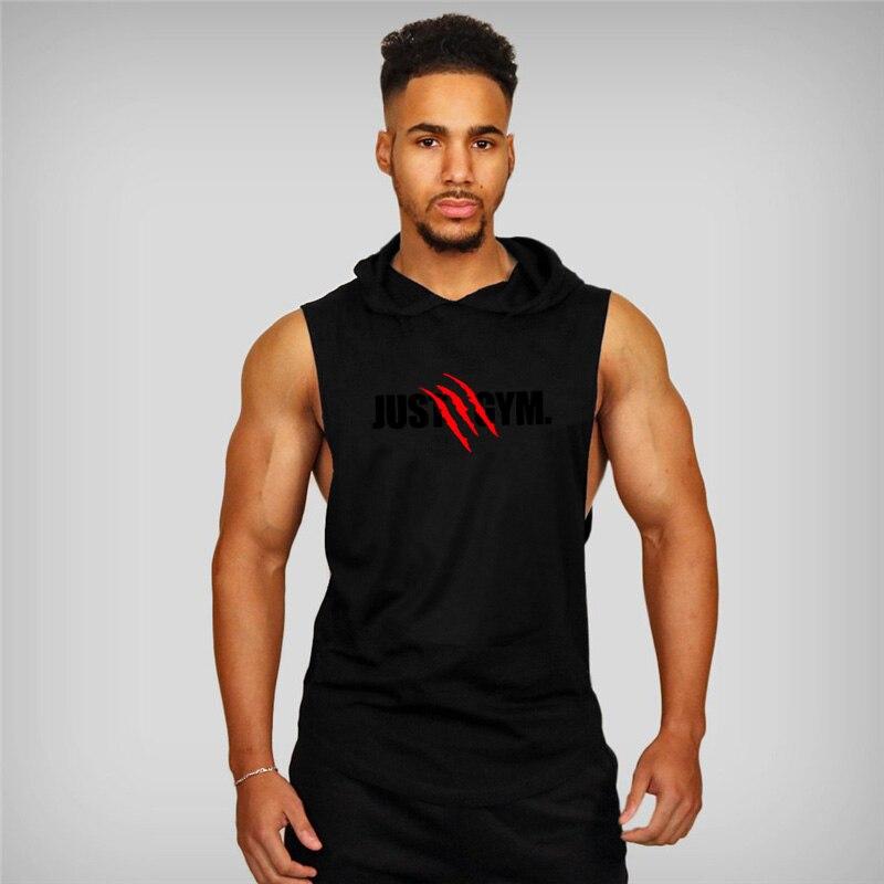 Muscleguys Muscle Guys Brand Mens Gym Stringer  Tank Top Fitness Hoodies Men Sleeveless Shirt Bodybuilding Hooded Sweatshirts Singlets Vest