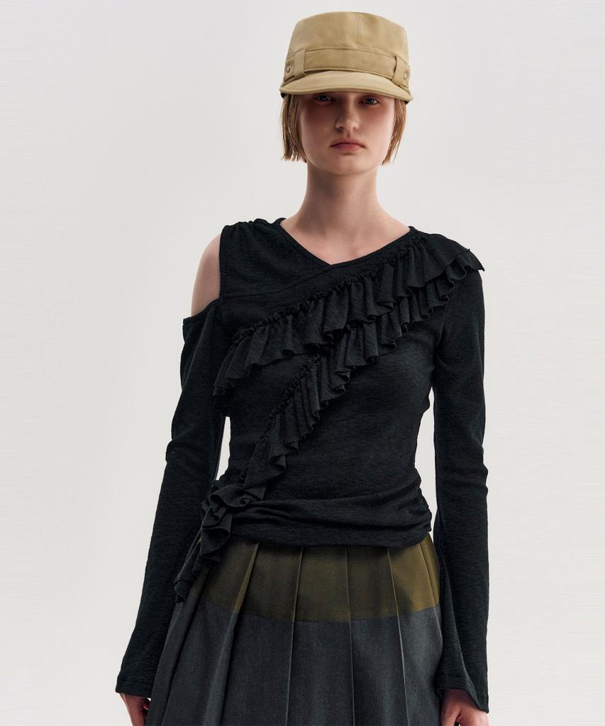 Kimjisu Suede-Touch Belted Military Cap _ Beige