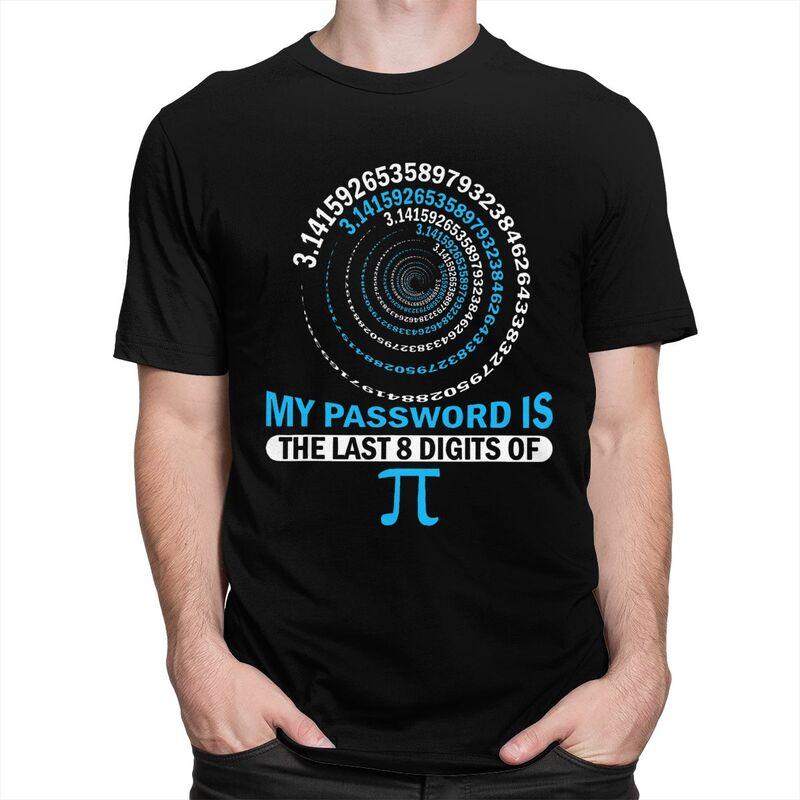 Custom Funny Pi Password Geeky Math Spiral Tshirts for Men Short Sleeve Casual T Shirt Cool Tshirt 100 Cotton Tee Gift