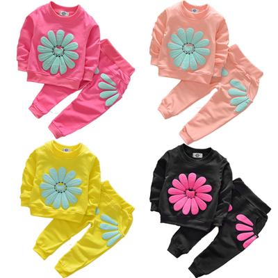 Infant Newborn Baby Girls Boys Loose Solid T-shirt+Pants Outfits Set