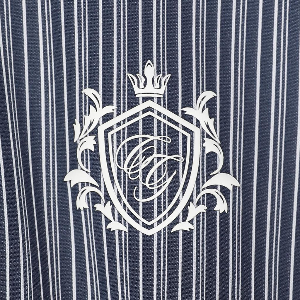 Short Sleeve Polo Shirt Quick Striped Golf C25134205 L [Callaway] Women's (Sweat Wicking, Drying, Pattern) / / 1120_Navy