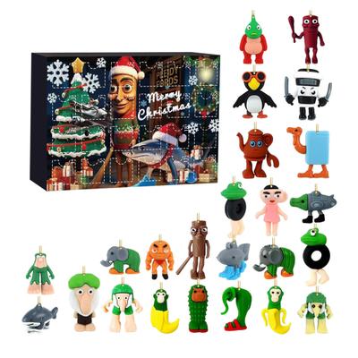 Advent Calendar 2025 Acrylic Christmas Countdown Calendar with 24 Unique Mini Doll