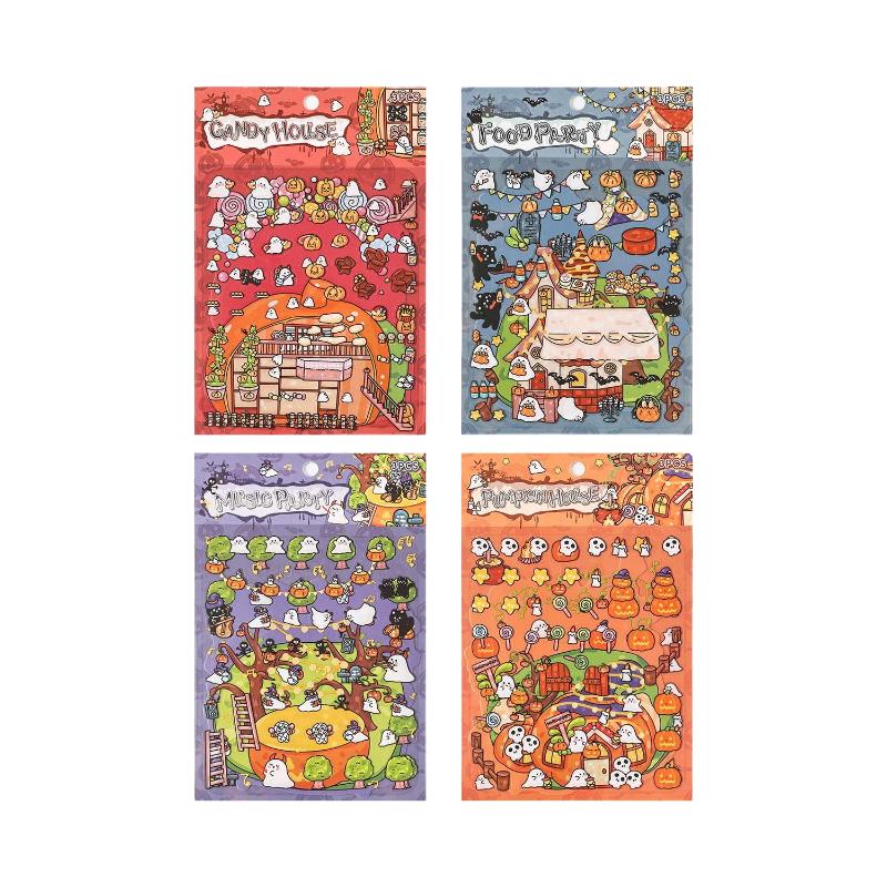 Cartoon Exquisite Halloween Three-Dimensional DIY Decoration Stickers Landscaping Handbook Stickers Cute Creative Stickers