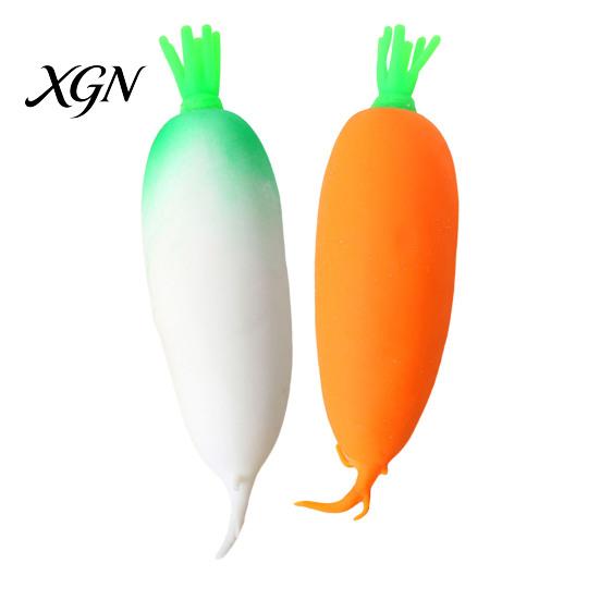 Anti-Anxiety Carrot Toy Simulated Stress Ball White Radish Squeeze Soft Stretchy Vegetable Fidget Sensory Easter Basket Stuffers Decompression