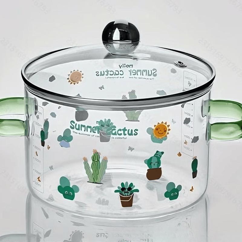 

Wutuo 1.6L Cactus Design High Heat Glass Soup & Stew Pot (Set of 2)