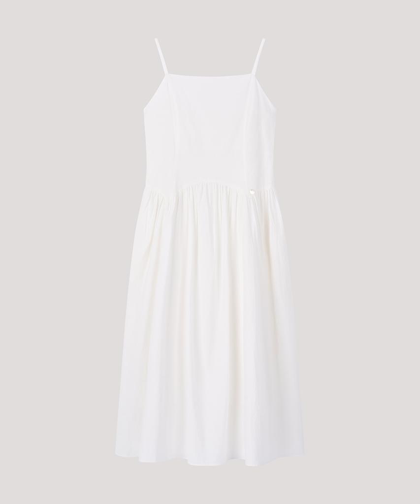 Deolil Shirring Long Dress_Ivory