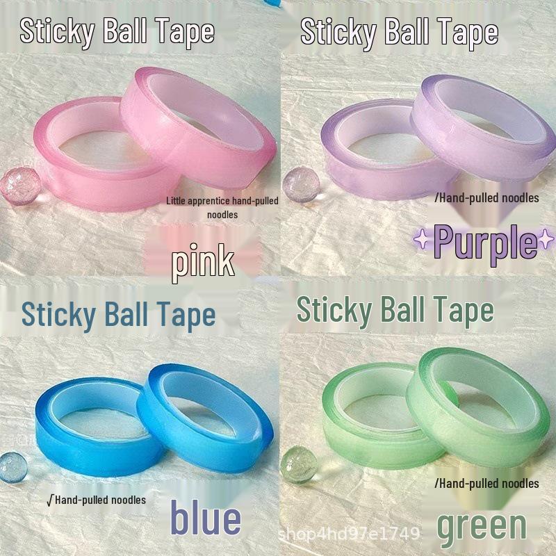 

Luminous Transparent Sticky Ball Set - 6 Glitter Rainbow Colors, No Residue Ice Transparent 1.2*5m Single