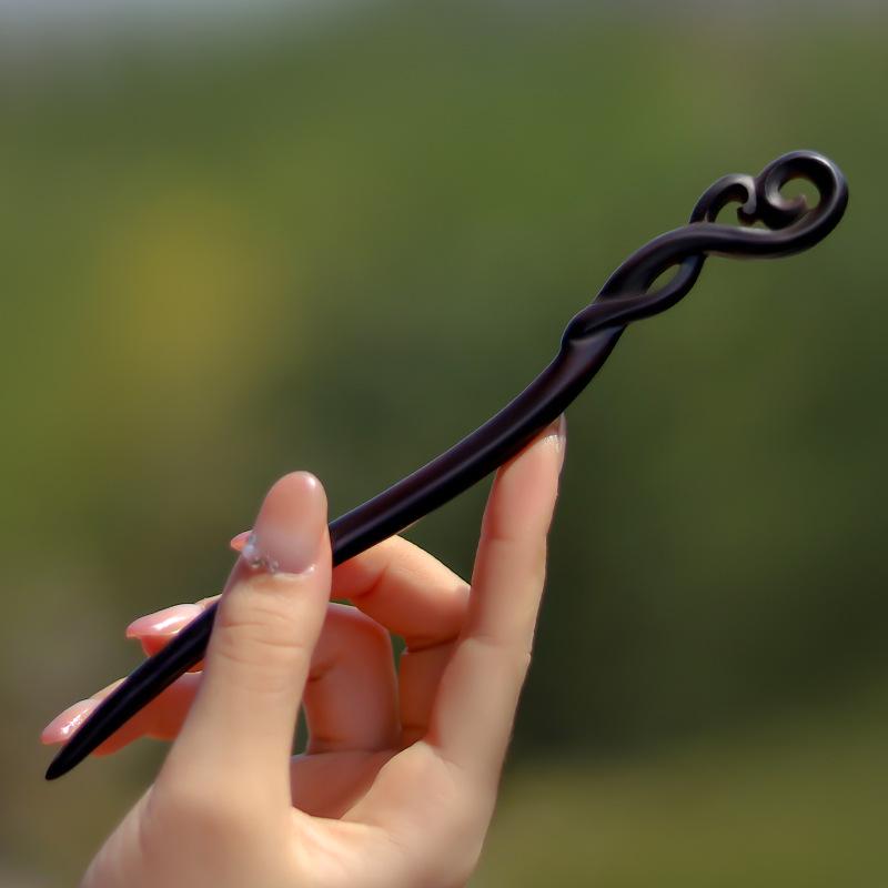 Xiangyun Hairpin: Elegant Ebony Wood Chinese Style Hair Accessory for Women