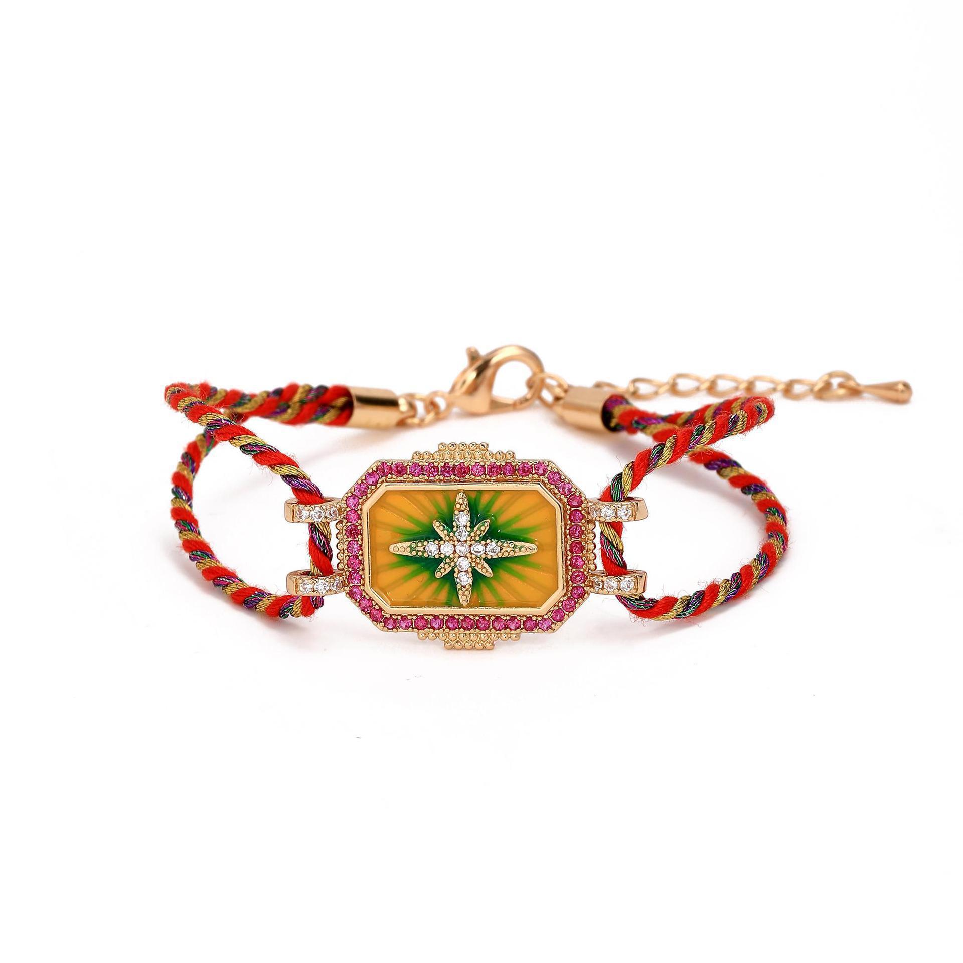 

Ladies Cotton Rope Collar Necklace With Pendant Jewelry Pepper Evil Eye Charm High Quality Color Fashion
