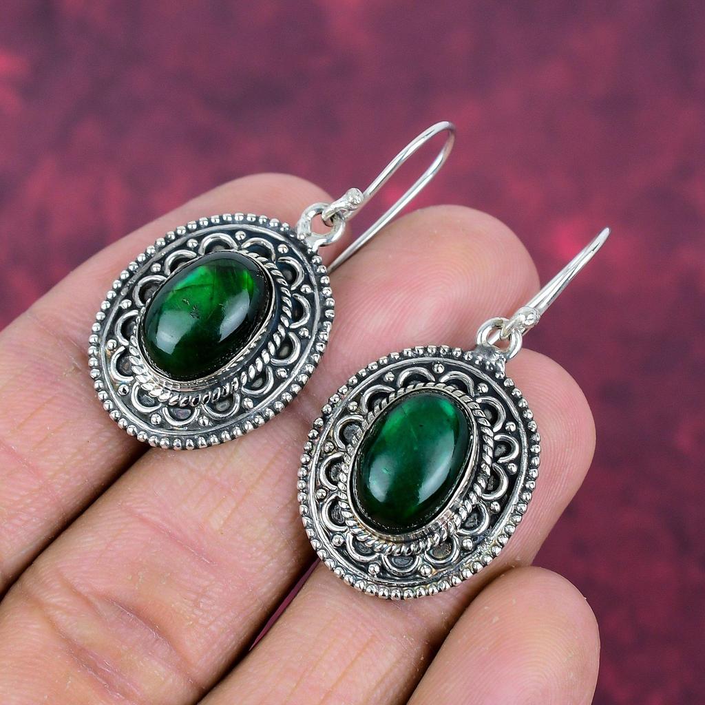 Green Flash Labradorite 925 Solid Sterling Silver Earrings, Handmade Gemstone Earrings Jewelry, Gifts For Wife Brand New Earrings