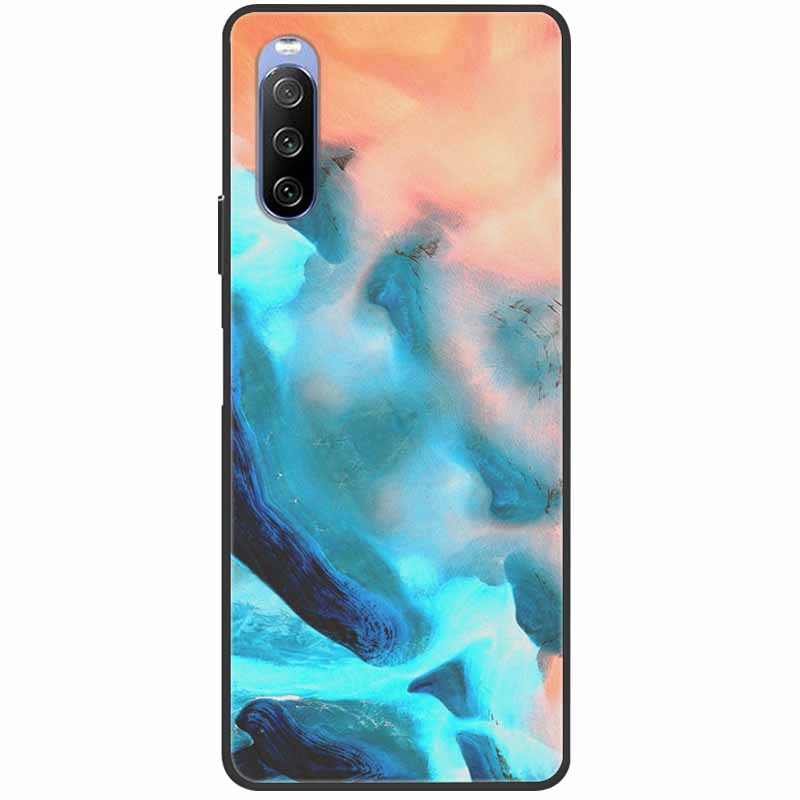 Soft Cover For Sony Xperia 10 III Case 5 III Soft Silicone Black Cases for Sony Xperia 1 III / Xperia1 XZ4 Covers Cool Marble