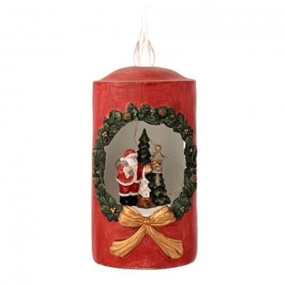 Regal Tidings Santa & Tree Christmas Candle Scene with LED