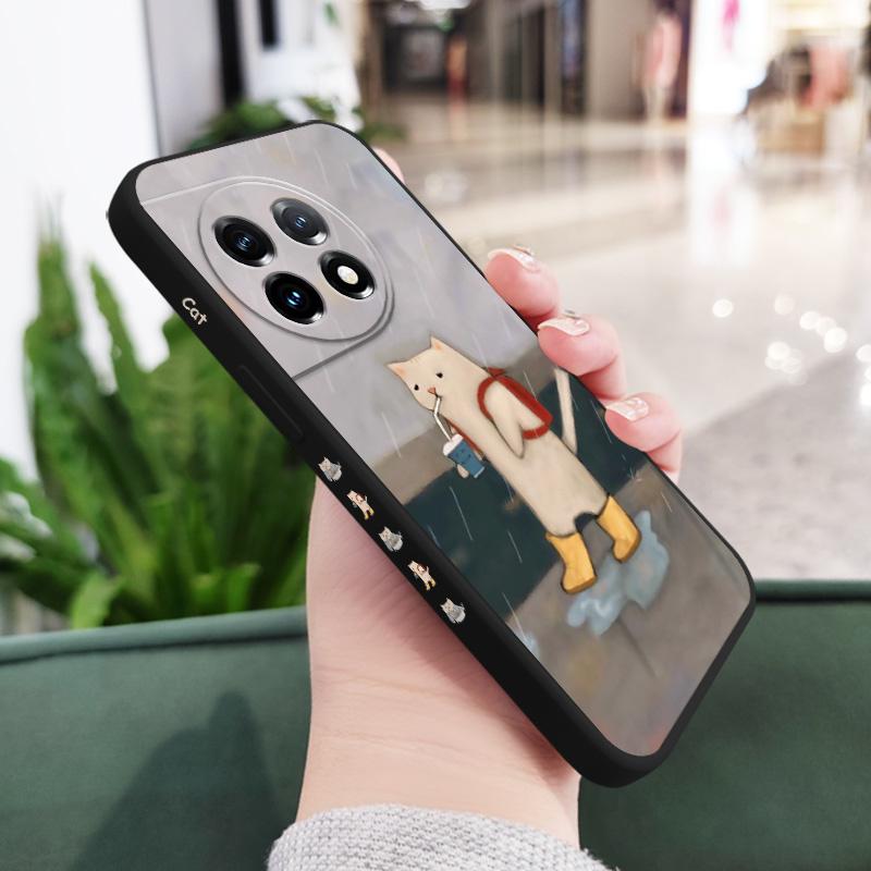 

Paper Folding Cat Phone Case For Oneplus 13 13R 12 12R 11 11R 10 10R 10T 9R 9RT 9 8T 8 7 7T Pro 5G Liquid Silicone Cover OnePlus 13R 5G