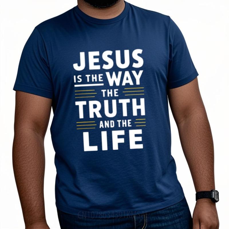 Cotton Tshirt Workout For Her O Neck Tshirt Black Jesus Is The Way The Truth And The Life Hiphop Unisex Tees Unisex Teeshirt