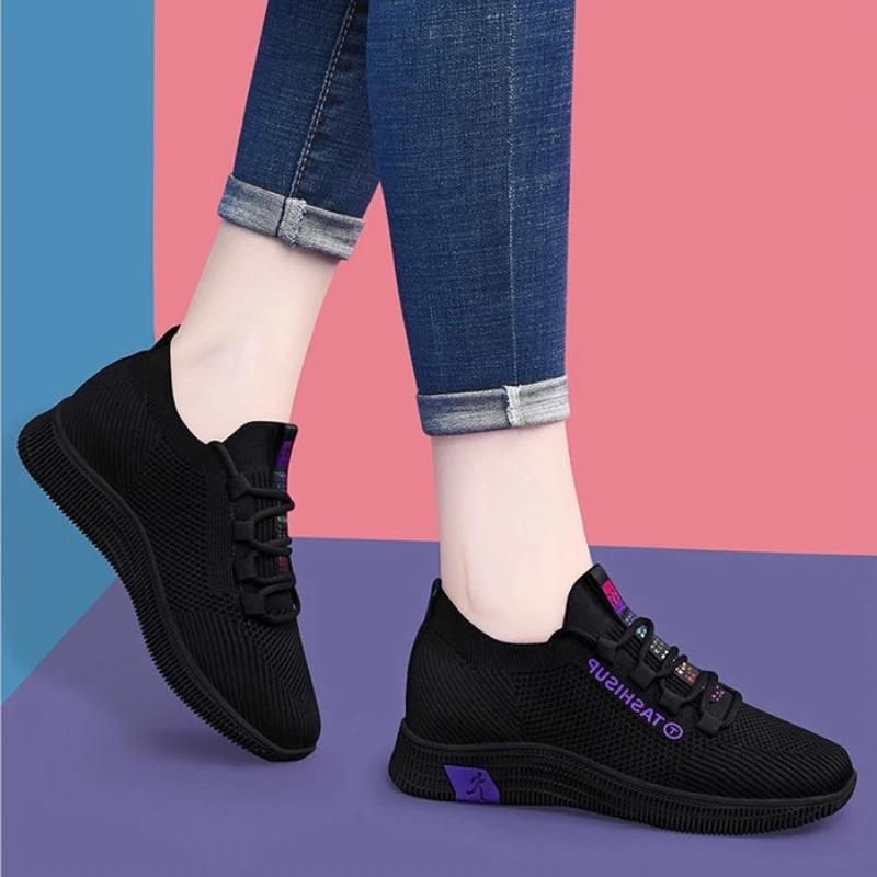 Women's Casual Sports Shoes Outdoor Tennis Shoes Lightweight Non-slip Breathable Sneakers Soft Walking Shoes Zapatillas De Mujer