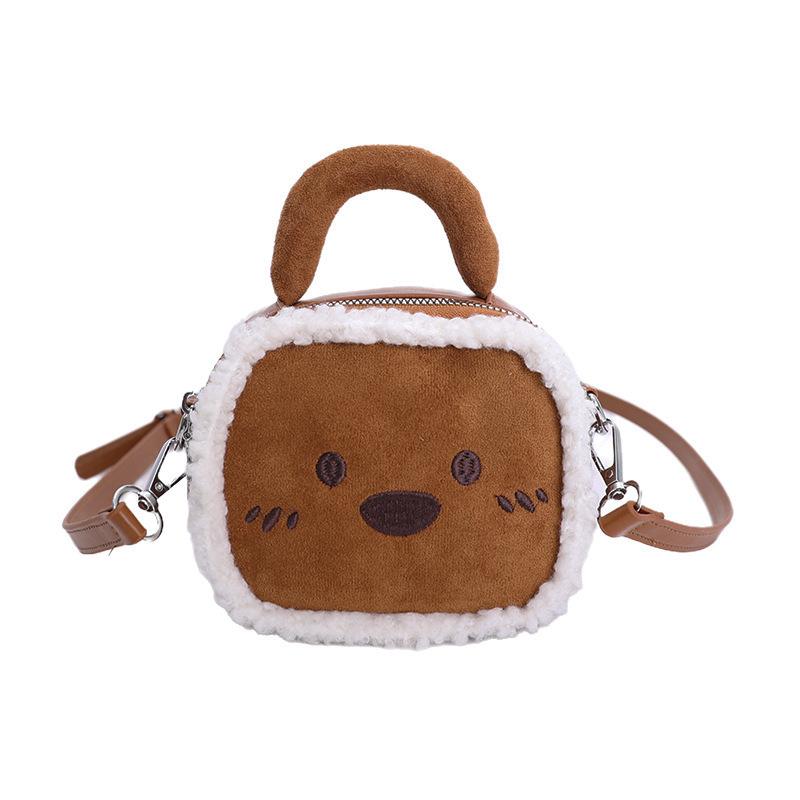 Cute Carto Plush Bag Women Square Crossbody Bag Small & Large Size Versatile Casual Handbag Stylish Emoji Design Shoulder Bag
