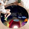 Among Us Custom Name Round Area Rug,Carpet Rug for Living Room Bedroom Sofa Playroom Decor,Non-slip Floor Mat