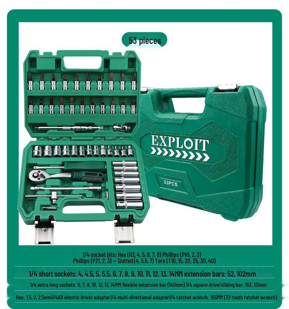 Pioneering Industrial-Grade Auto Repair Kit: Chrome Vanadium Steel Sockets & Ratchet Wrench Set for Mechanics