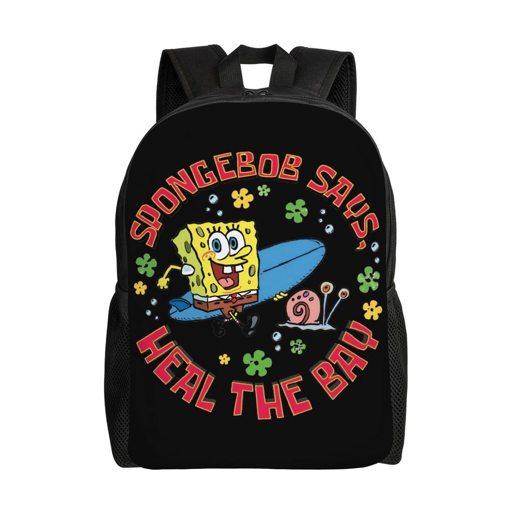 S-Sponges Anime Bobes Backpack for Men Women Waterproof School College Cartoon Bag Print Bookbags