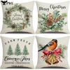 Christmas Decorative Pillowcases 45x45 Cm Home Decor Couch Cushion Cover Christmas Decorations Pine Branches Wreath Pillow Cover