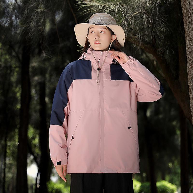 

Windproof Waterproof 3-in-1 Storm Jacket with Detachable Hood - Couples Casual Outerwear XXXL