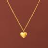 New Titanium Steel Gold Plated Love Heart Pendant Necklace For Women Trendy Simple Neck Light Luxury Jewelry Gift Choker
