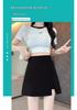 Plus Size Black High-Waist Slit Midi Skirt - Summer 2025 Irregular A-Line Design
