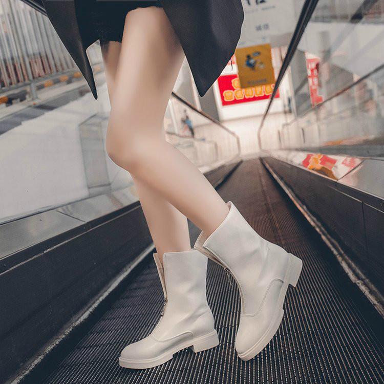 Otoño e Invierno Botas de cremallera delantera de tubo bajo Niños Estilo  británico Botas de tacón grueso Botas invertidas Botas Martin de tacón bajo  comprar a buen precio — entrega gratuita, reseñas