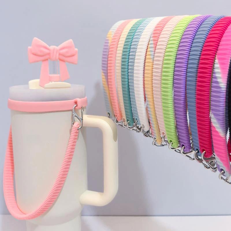1 pièce Poignée de gourde en silicone souple et durable Sangle de transport pour gourde Support Sangle Pour la plupart des bouteilles de 237-1183 ml Accessoires pour tasses