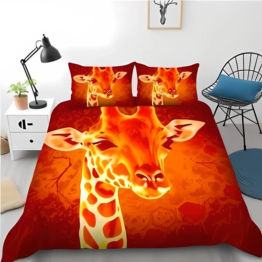 Lovely Girafe Soft Duvet Cover Children's Favorite Girafe Quen Comfortable Quilt Cover Girafe Lovers Gift Bed Decoration Warm plus Comfortable