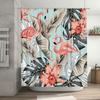 Vibrant Pink Flamingo Shower Curtain with Tropical Leaves Decorate Your Bathroom in Style
