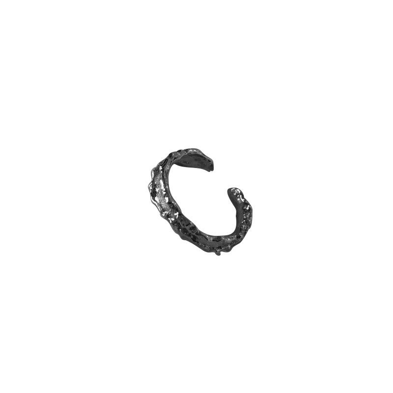 Irregular Lava Texture Open Ring Ins Wind Premium Niche Design Sense Simple Simple Match Stackable Index Finger Ring Casual Dainty Minimalist Ring