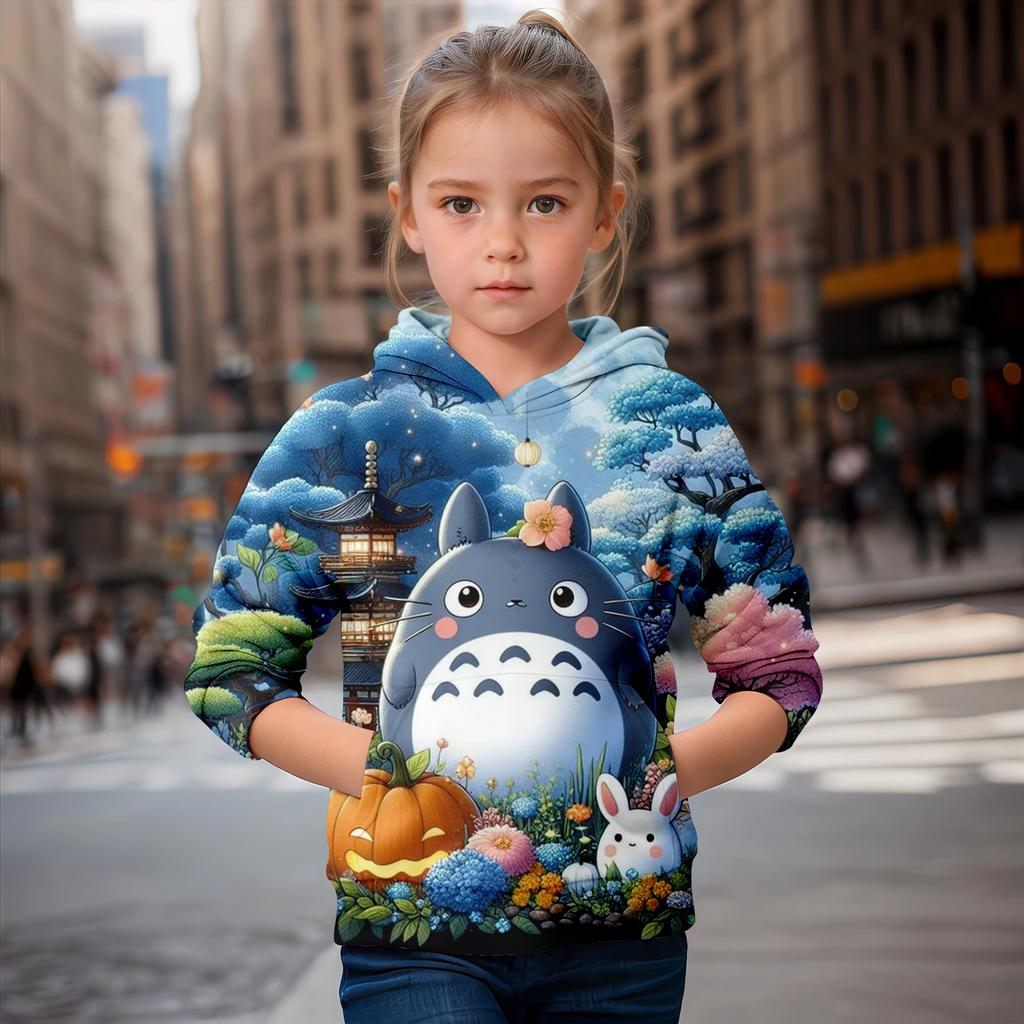 Girls Fashion Clothes 8 Years Kids Boutique Cute Children Girl Children's Clothing Autumn 3d Printed Chinchilla Hoodies Hoodie