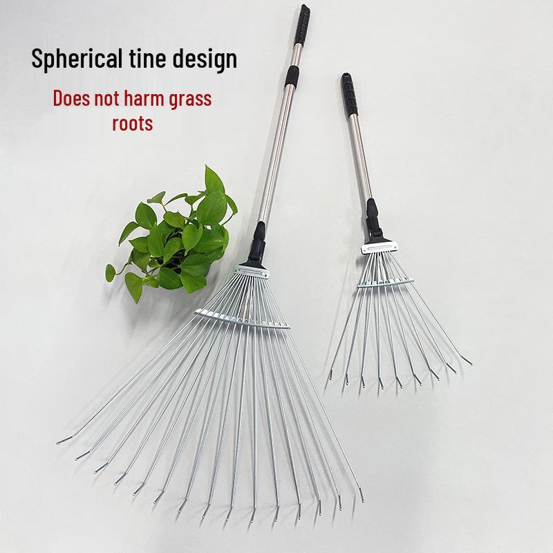 Grass and Leaf Rake: Versatile Telescopic Rake for Gathering Grass and Leaves, Lawn Claws and Agricultural Tool.
