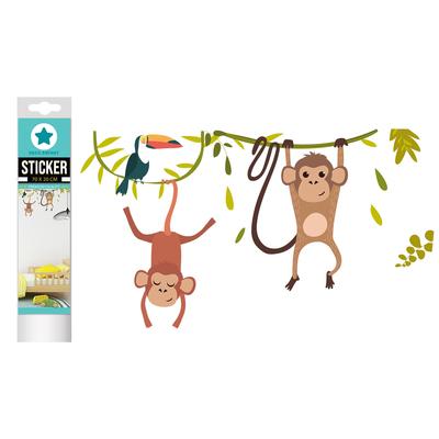 [R3396] - Brown 'Monkeys' Sticker Sheet - 20x70 Cm