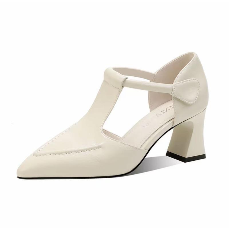 

Женские туфли на толстом каблуке с вырезами для работы, не утомляющие ноги, универсальные сандалии с закрытым носком, новые крутые туфли-лодочки на высоком каблуке 40